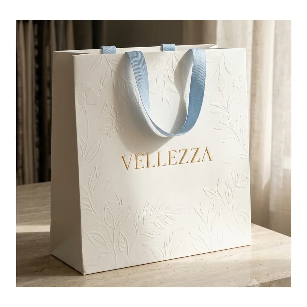 Custom paper bag — Die-cut Handle Light Blue