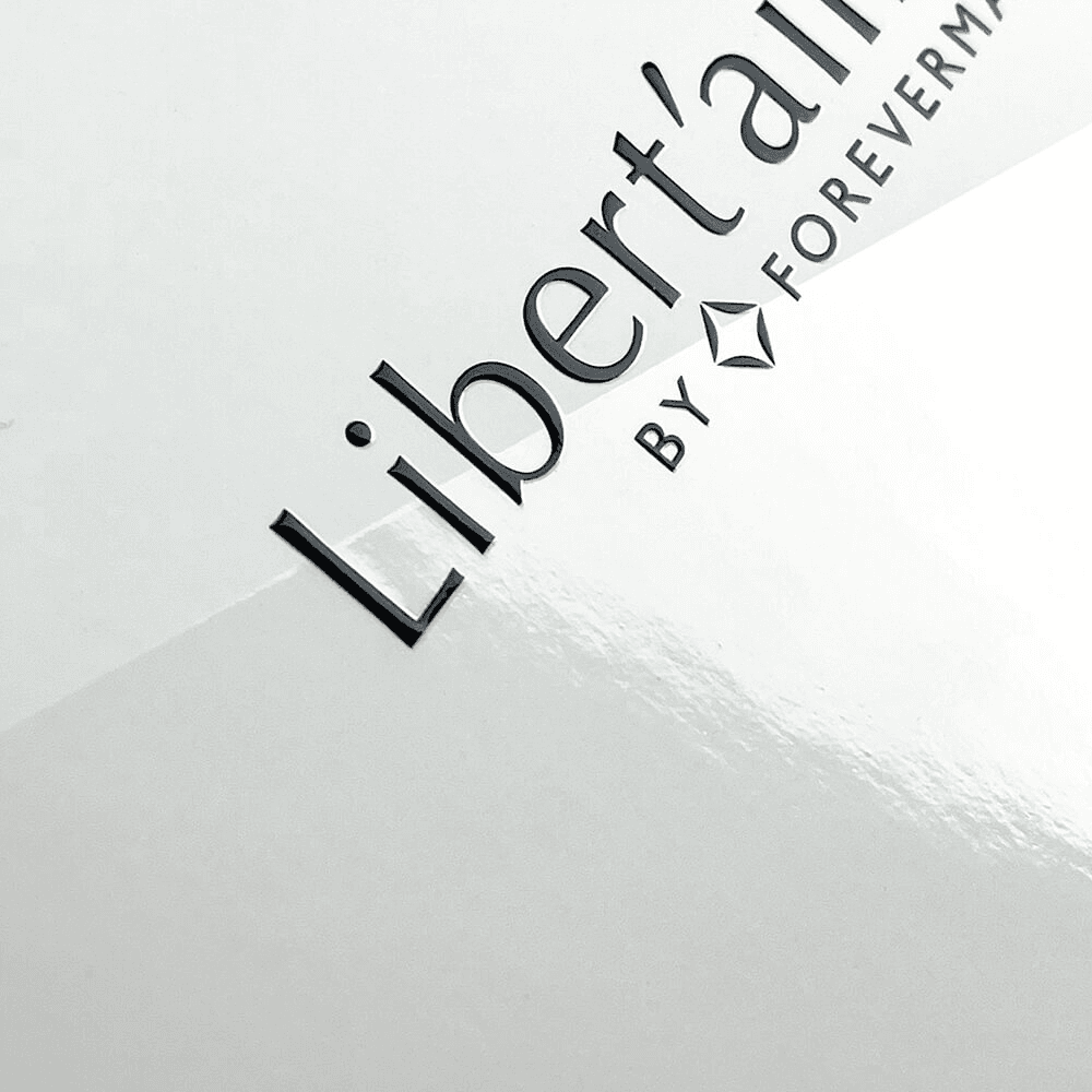 embossed logo on a jewelry box